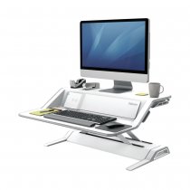 Fellowes White Lotus DX Sit-Stand Workstation Fellowes White Lotus DX Sit-Stand Workstation