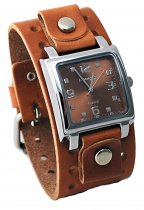 Nemesis Men's Brown Wide Leather Cuff Band Analog Brown Dial Watch Nemesis Men's Brown Wide Leather Cuff Band Analog Brown Dial Watch