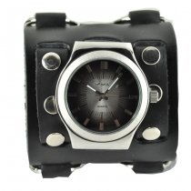 Nemesis Men's Wide Sunrise Black Leather Cuff Watch Nemesis Men's Wide Sunrise Black Leather Cuff Watch